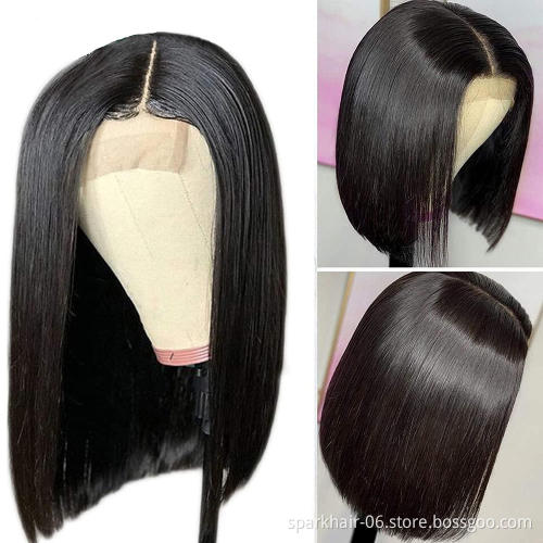 13x4 Cheap Short Bob Transparent Lace Human Hair Wig,T-Part 8-16inch Mink Brazilian Hair Wig,4x4Closure Bob Wigs For Black Women